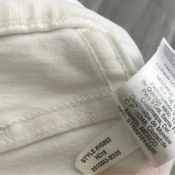 Madewell 10"High Rise Skinny Crop Jeans in Pure White Button Front Edition SZ 25 - Picture 9 of 13